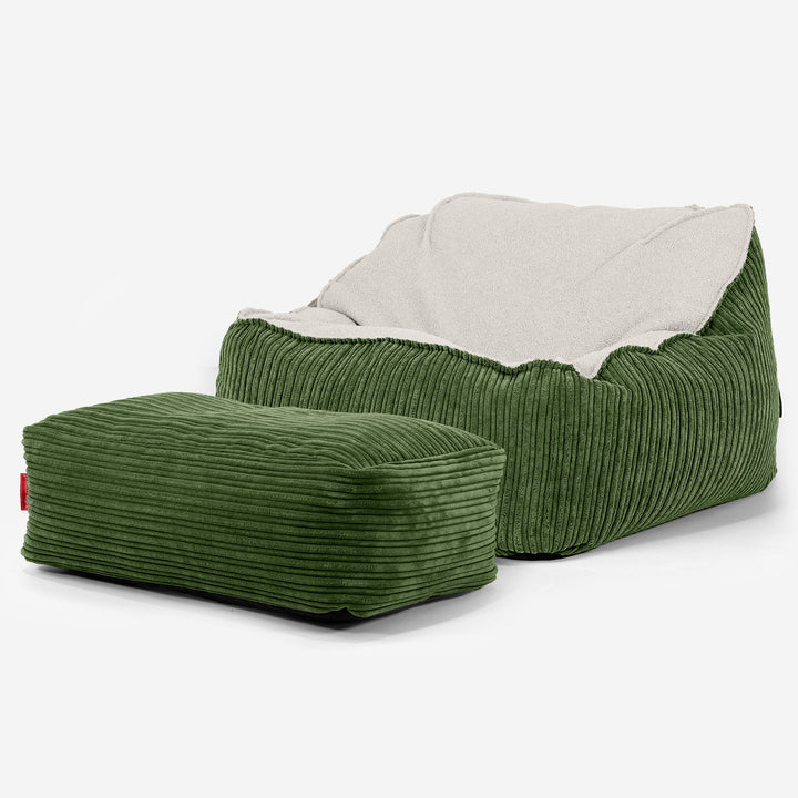Sedací pytel Sloucher, křeslo - Buklé & Manšestr Lesní zelená 03