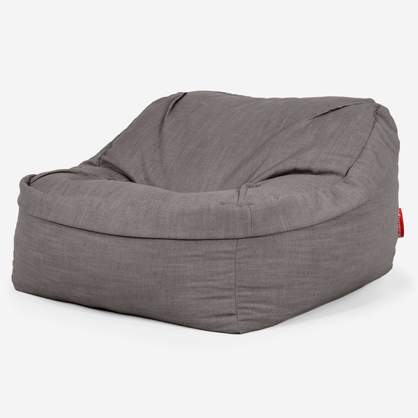 Sedací pytel Sloucher, křeslo - Len Břidlicově šedá 01
