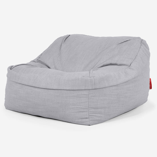 Sedací pytel Sloucher, křeslo - Len Stříbrná 01
