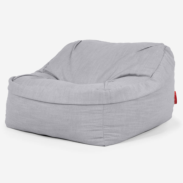 Sedací pytel Sloucher, křeslo - Len Stříbrná 01
