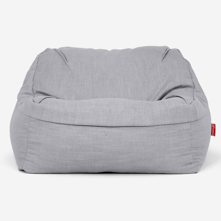 Sedací pytel Sloucher, křeslo - Len Stříbrná 02