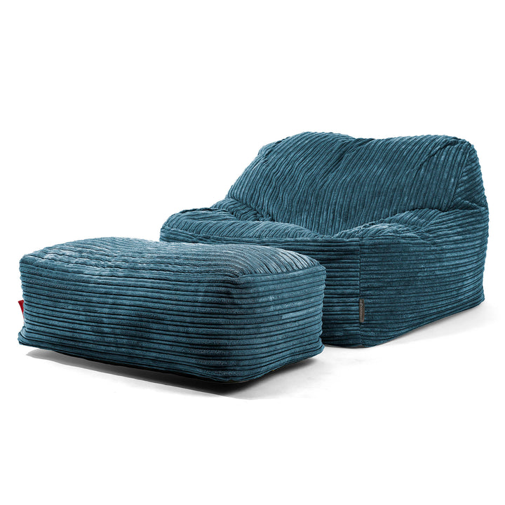 Sedací pytel Sloucher, křeslo - Manšestr Námořnická modř 02