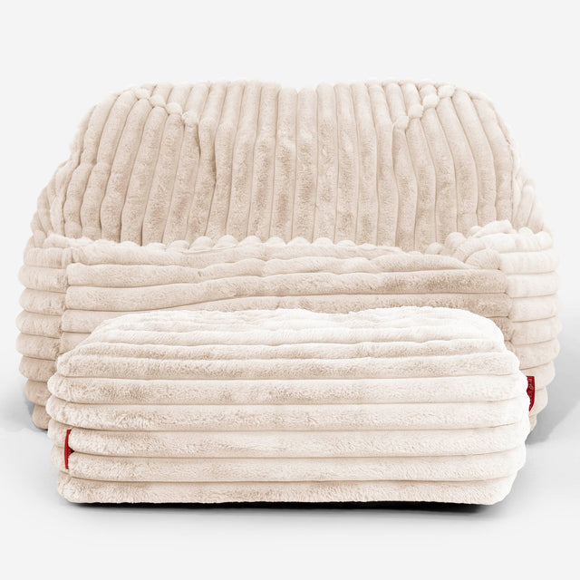 Sedací pytel Sloucher, křeslo - Ultra plyšový kord Krémová 03