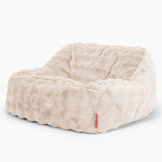 Sedací pytel Sloucher, křeslo - Umělá kožešina Bublina Krémová 01