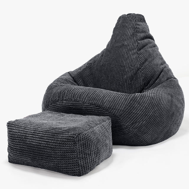 Sedací vak hruška - Pom pom Černá 01