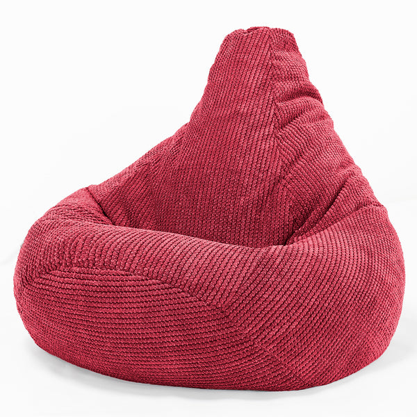 Sedací vak hruška - Pom pom Pastelově červená 01