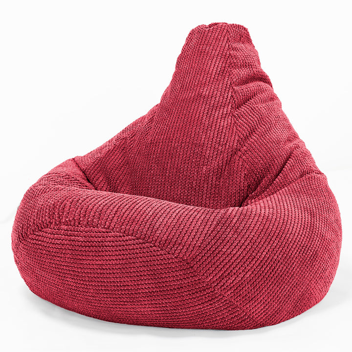Sedací vak hruška - Pom pom Pastelově červená 02