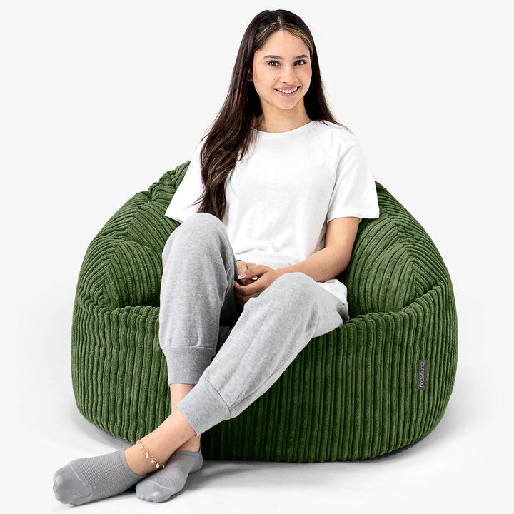 Sedací vak křeslo Bubble - Manšestr Lesní zelená 03