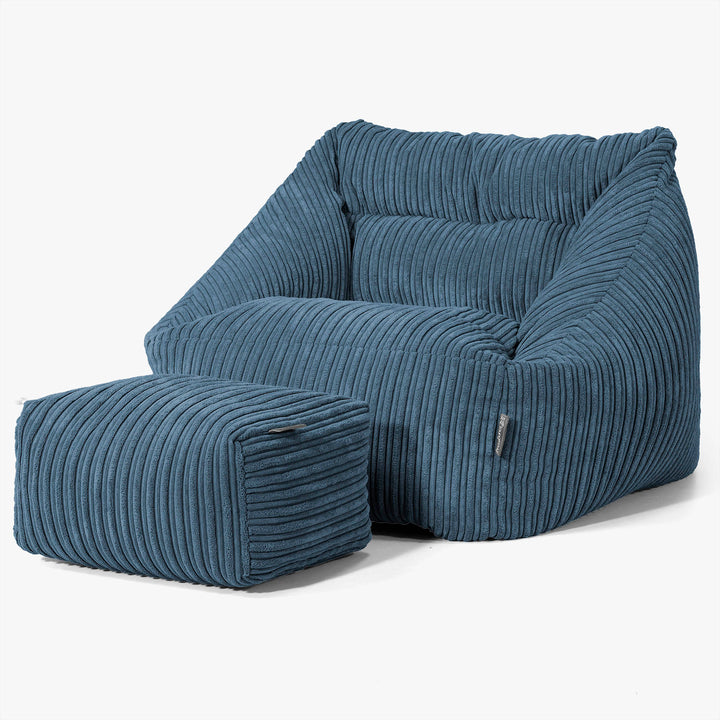 Sedací vak Maya - Manšestr Námořnická modř 02