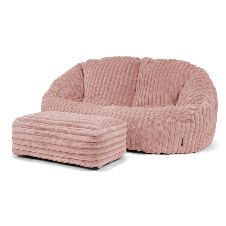 Sedací vak pohovka Bubble - Ultra plyšový kord Pudrově růžová 03