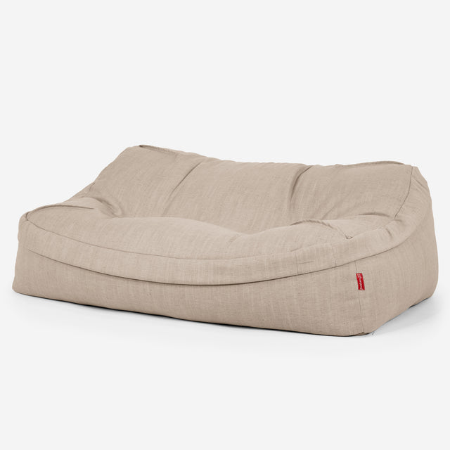 Sedací vak Sloucher, pohovka - Len Krémová 01