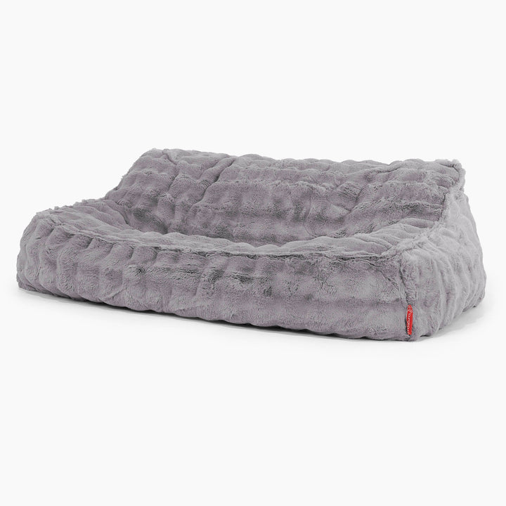 Sedací vak Sloucher, pohovka - Umělá kožešina Bublina Šedá 01