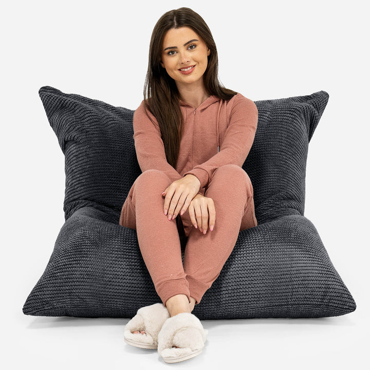 Sedací vak XXL - Pom pom Černá 02