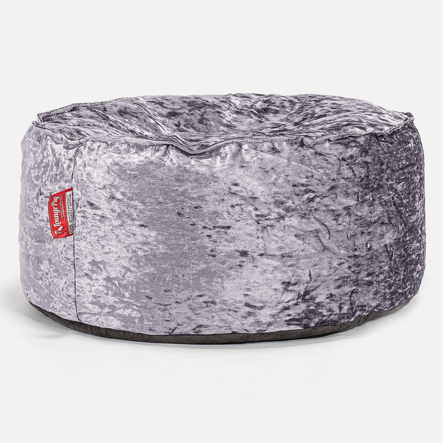 Velký kulatý puf Výměna potahu - Mačkaný samet 01