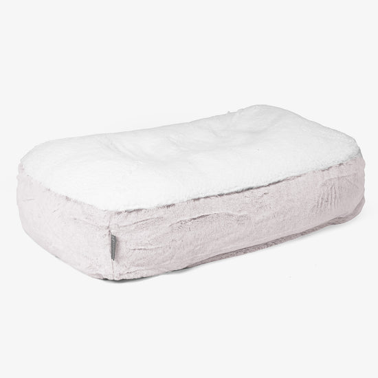 Střední pelíšek pro psy Sloucher - Umělá králičí kožešina Pudrově růžová 01