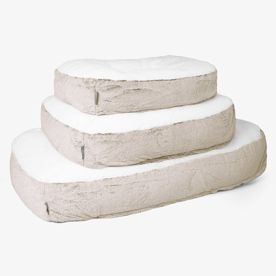 Střední pelíšek pro psy Sloucher - Umělá králičí kožešina Zlato-hnědá 02