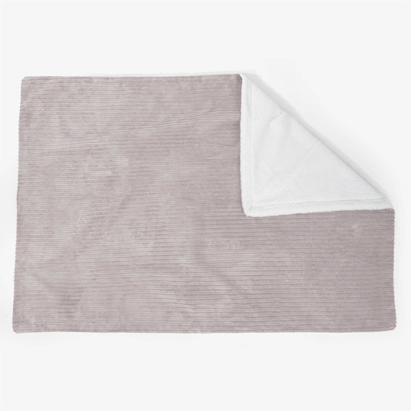 Velká Přehoz / Přikrývka Sherpa 140 x 200cm - Manšestr Stříbrná šedá - 01