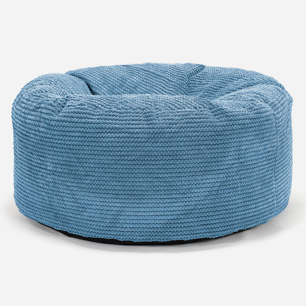 Velký kulatý puf - Pom pom Azurová 01