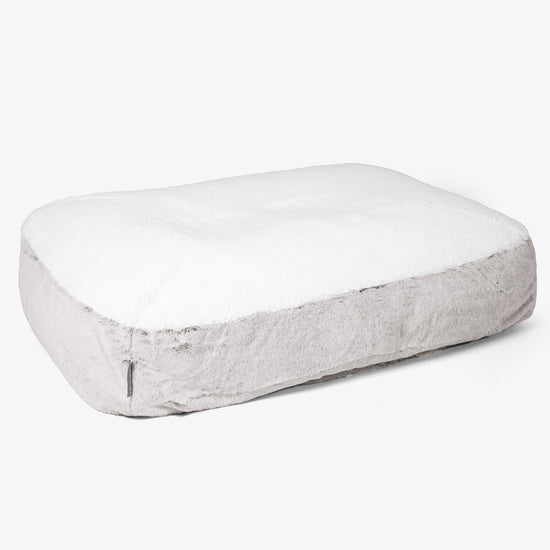 Velký pelíšek pro psy Sloucher - Umělá králičí kožešina Světle šedá 01