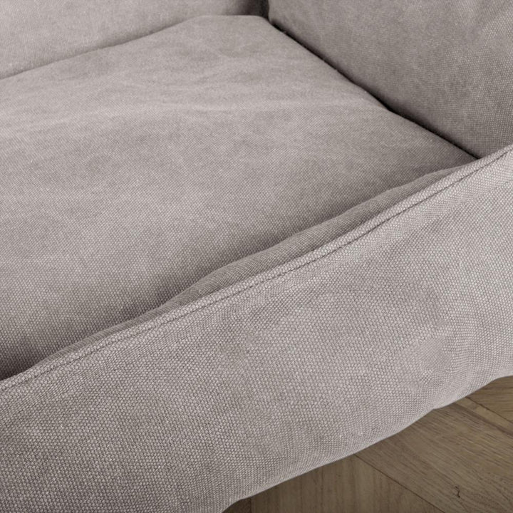 Pelíšek ve tvaru hnízda, ortopedický pelíšek pro psy s okrajem z paměťové pěny, malý, střední, velký - Stonewashed džínovina Cínová
