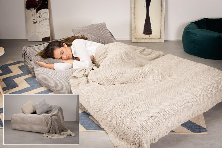 Avery - rozkládací futon, rozkládací postel, postel pro hosty od Lounge Pug, Manšestr Norek