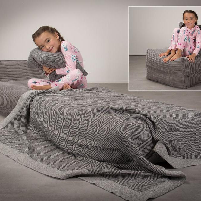 Avery - rozkládací futon, rozkládací postel, postel pro hosty od Lounge Pug, Manšestr Tmavomodrá šeď