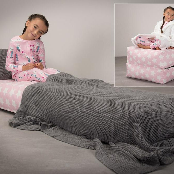 Avery - rozkládací futon, rozkládací postel, postel pro hosty od Lounge Pug,Potisk Růžová Hvězda