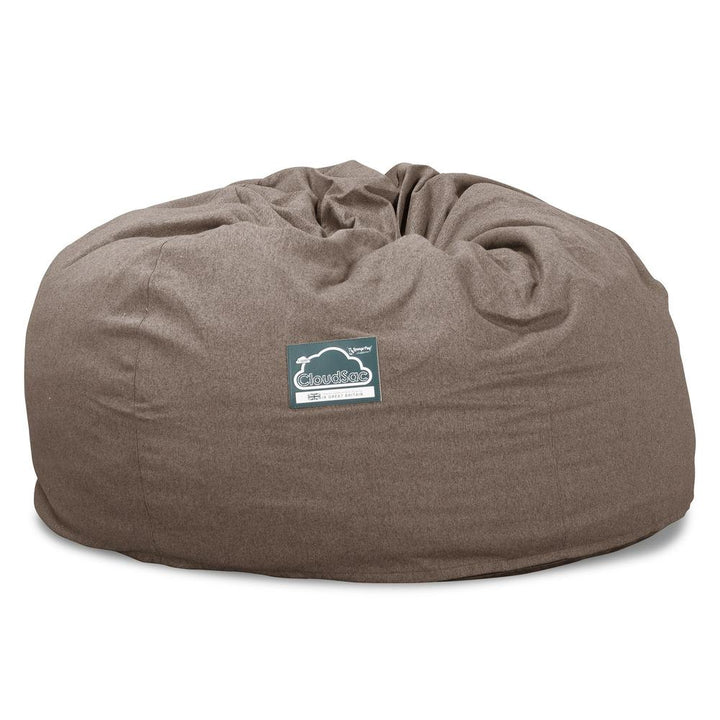 LOUNGE PUG, CloudSac 1010 XXL - XXL sedací vak ve tvaru pohovky z paměťové pěny (NOVÝ DESIGN),Vlna Interalli Světle hnědá