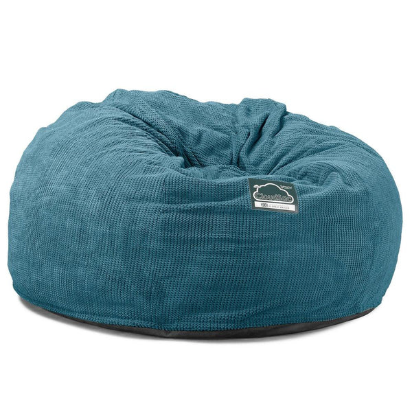 LOUNGE PUG, CloudSac 1010 XXL - XXL sedací vak ve tvaru pohovky z paměťové pěny (NOVÝ DESIGN),Pom pom Modrozelená