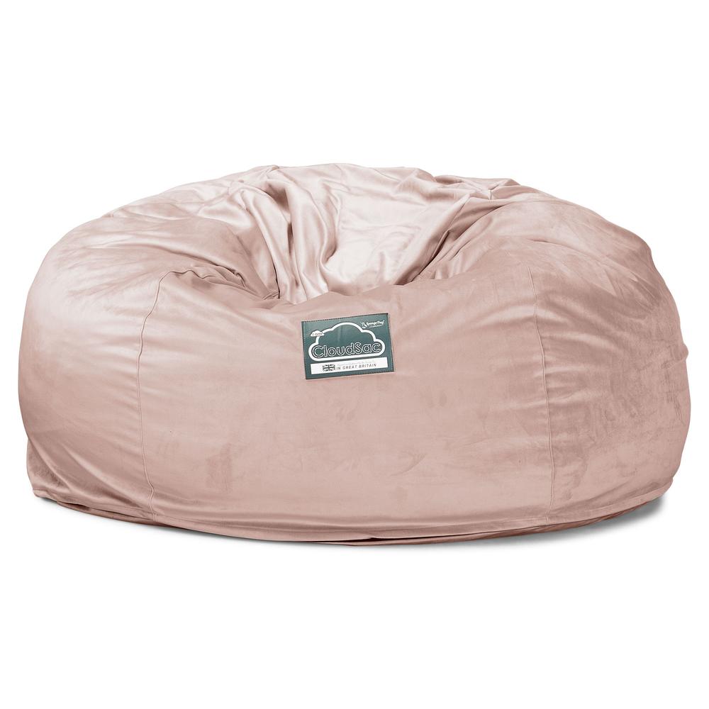 LOUNGE PUG, CloudSac 1010 XXL - XXL sedací vak ve tvaru pohovky z paměťové pěny (NOVÝ DESIGN),Samet Růžová