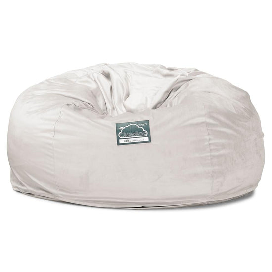 LOUNGE PUG, CloudSac 1010 XXL - XXL sedací vak ve tvaru pohovky z paměťové pěny (NOVÝ DESIGN),Samet Stříbrná