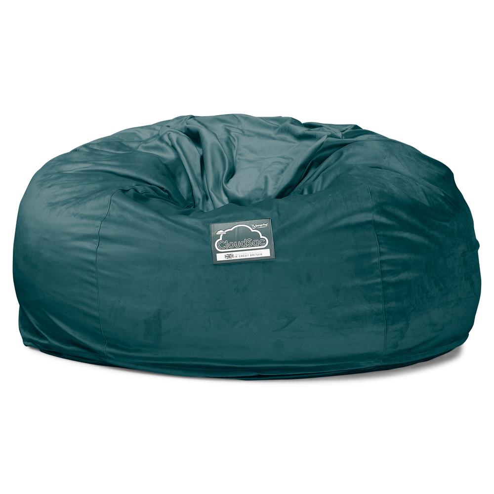 LOUNGE PUG, CloudSac 1010 XXL - XXL sedací vak ve tvaru pohovky z paměťové pěny (NOVÝ DESIGN),Samet Tyrkysová