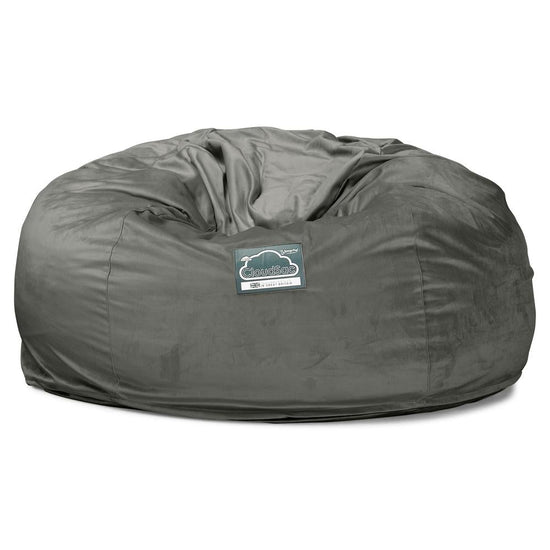 LOUNGE PUG, CloudSac 1010 XXL - XXL sedací vak ve tvaru pohovky z paměťové pěny (NOVÝ DESIGN),Samet Tmavomodrá šeď