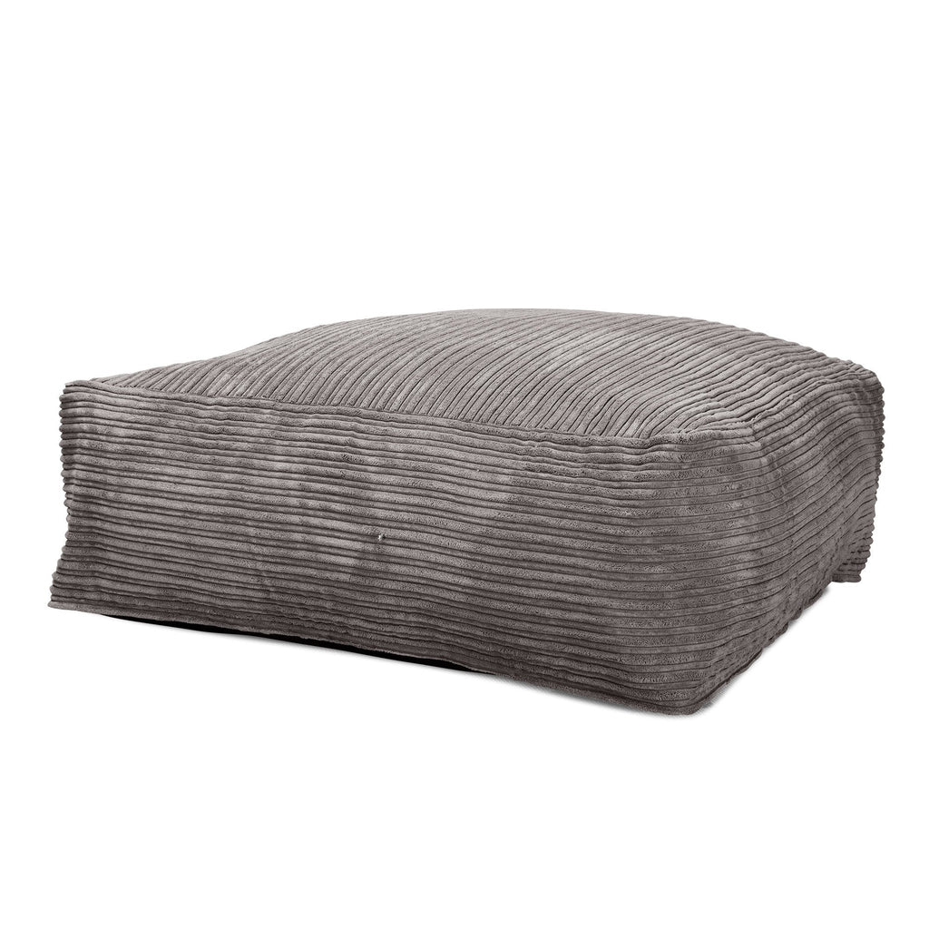 LOUNGE PUG, CloudSac 250 - otoman (taburet) z paměťové pěny,Manšestr Tmavomodrá šeď