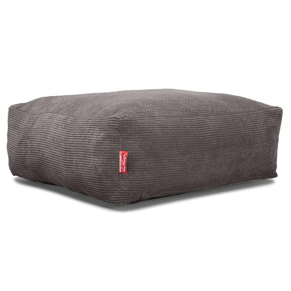 LOUNGE PUG, CloudSac 250 - otoman (taburet) z paměťové pěny,Pom pom Tmavě šedá