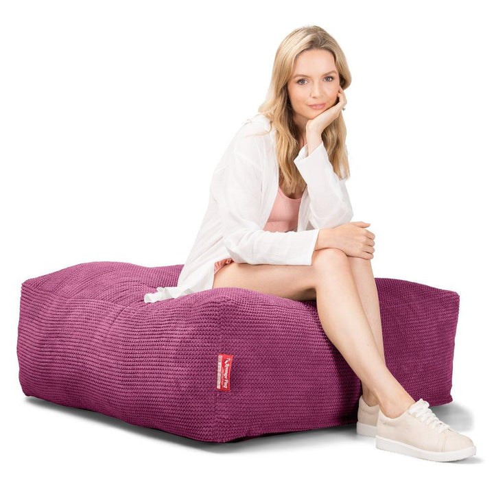 LOUNGE PUG, CloudSac 250 - otoman (taburet) z paměťové pěny,Pom pom Růžová