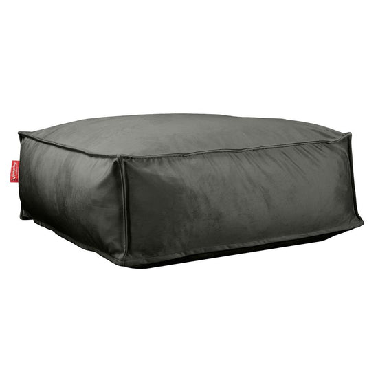 LOUNGE PUG, CloudSac 250 - otoman (taburet) z paměťové pěny,Samet Tmavomodrá šeď