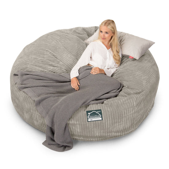 LOUNGE PUG, CloudSac 3000 XXXL - obří sedací vak ve tvaru pohovky/dvousedačky z paměťové pěny (King Size),Manšestr Norek