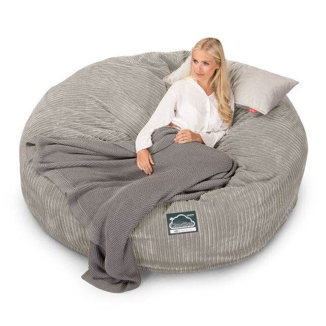 LOUNGE PUG, CloudSac 3000 XXXL - obří sedací vak ve tvaru pohovky/dvousedačky z paměťové pěny (King Size),Manšestr Norek