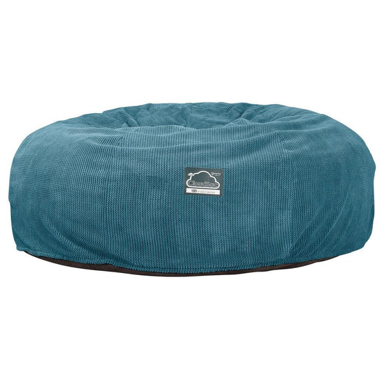 LOUNGE PUG, CloudSac 3000 XXXL - obří sedací vak ve tvaru pohovky/dvousedačky z paměťové pěny (King Size),Pom pom Modrozelená