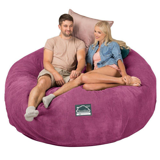 LOUNGE PUG, CloudSac 3000 XXXL - obří sedací vak ve tvaru pohovky/dvousedačky z paměťové pěny (King Size),Pom pom Růžová