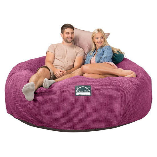 LOUNGE PUG, CloudSac 3000 XXXL - obří sedací vak ve tvaru pohovky/dvousedačky z paměťové pěny (King Size),Pom pom Růžová