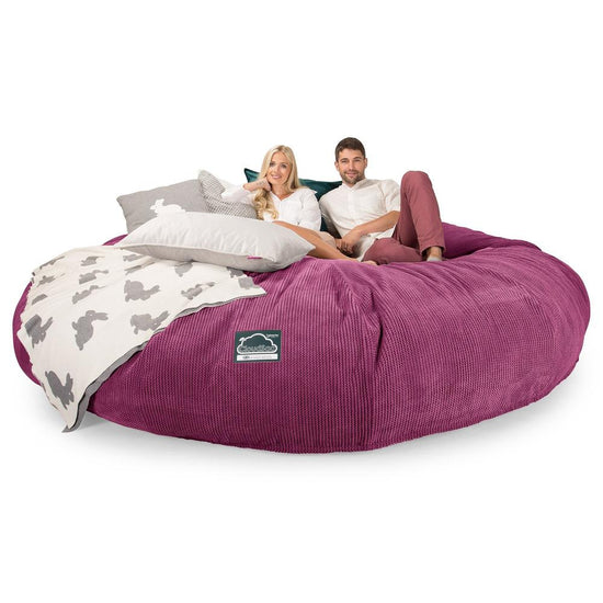 LOUNGE PUG, CloudSac 5000 XXXXXL - gigantický sedací vak ve tvaru pohovky z paměťové pěny,Pom pom Růžová