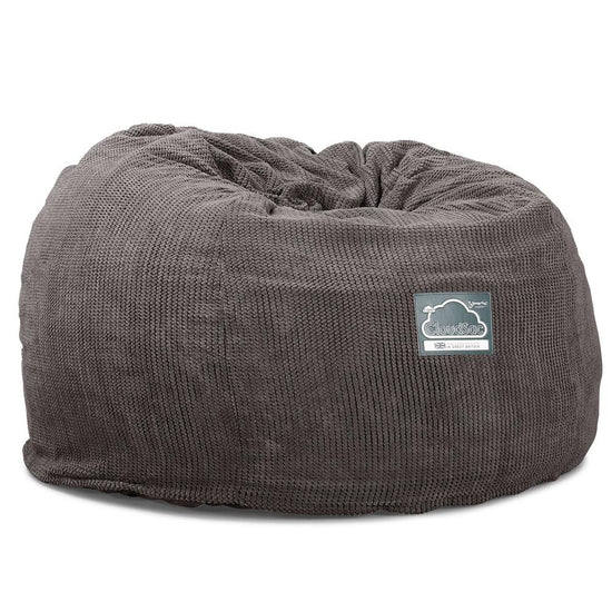 LOUNGE PUG, CloudSac 510 XL - XL sedací vak z paměťové pěny (NOVÝ DESIGN),Pom pom Tmavě šedá