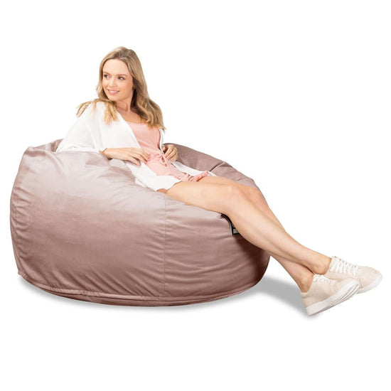 LOUNGE PUG, CloudSac 510 XL - XL sedací vak z paměťové pěny (NOVÝ DESIGN),Samet Růžová