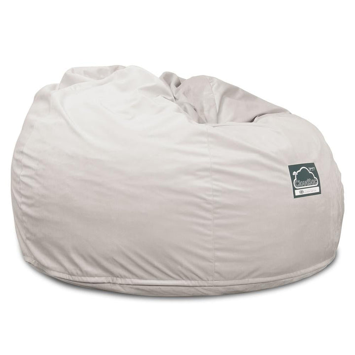 LOUNGE PUG, CloudSac 510 XL - XL sedací vak z paměťové pěny (NOVÝ DESIGN),Samet Stříbrná