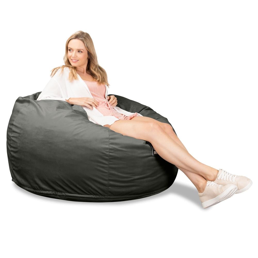 LOUNGE PUG, CloudSac 510 XL - XL sedací vak z paměťové pěny (NOVÝ DESIGN),Samet Tmavomodrá šeď