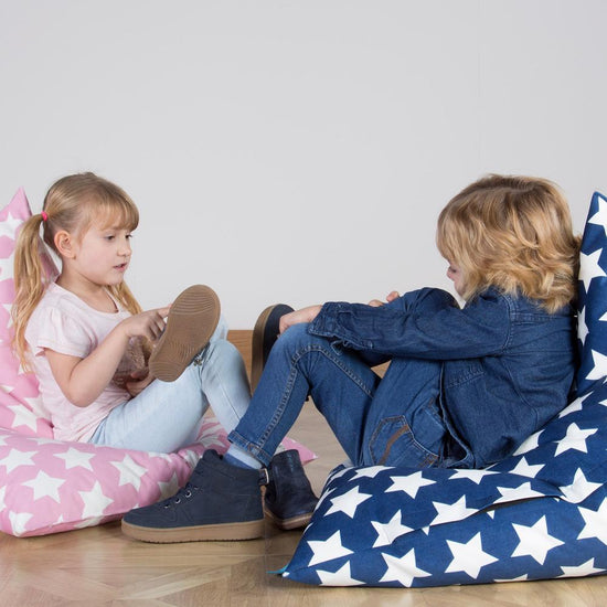 LOUNGE PUG, Dětský hráčský sedací vak, Potisk Růžová Hvězda