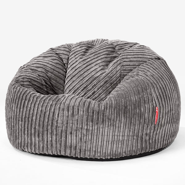 CloudSac® 200 dětský obří sedací vak pro děti z paměťové pěny 2 do 12 let - Manšestr Tmavomodrá šeď 01