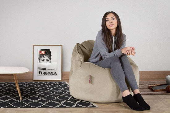 LOUNGE PUG, Pohodlný sedací pytel, Samet Norek